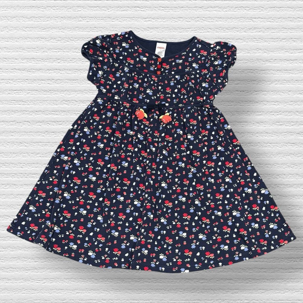 Gymboree Holland Days Tulip Dress Girls 7 Blue Floral 2007 Vintage Spring